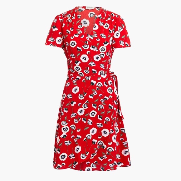 J. Crew Printed Wrap Dress Poppy Lilac Multi Size 0